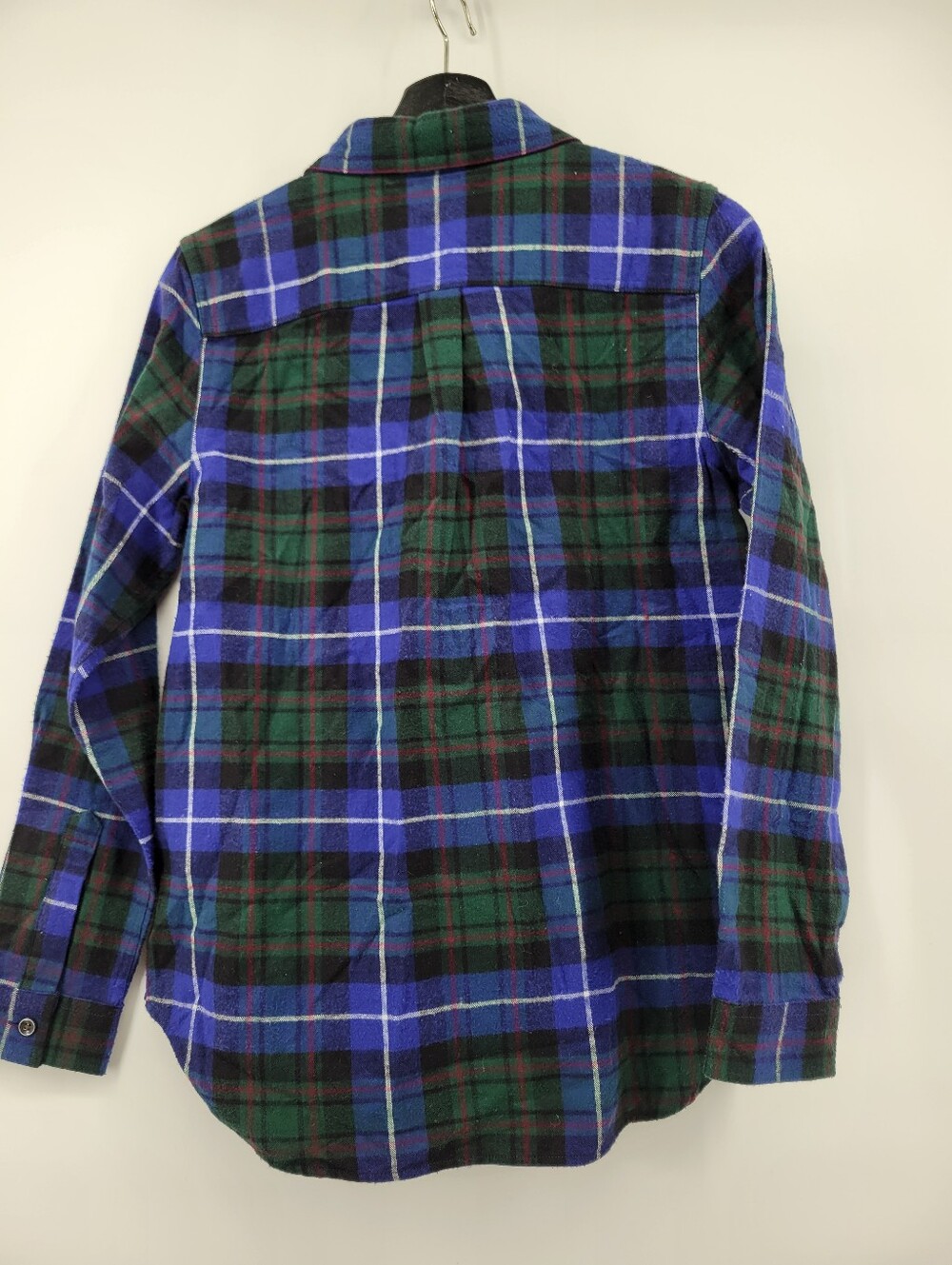 L.L. Bean Women's Scotch Plaid Flannel Shirt, Quarter-Zip Green Blue Size XS - Picture 6 of 6